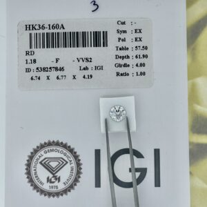 ROUND 1.18 ct F VVS2