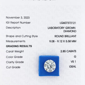Round 2.85 ct G VS1