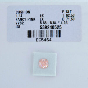 CUSHION 1.14 ct Fancy Pink VVS2