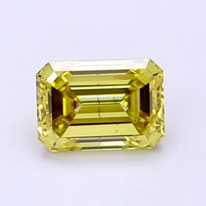 Emerald 1.00 Ct Fancy Intense Yellow VS2