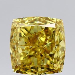 Square Cushion Modified 7,03 ct Fancy Vivid Yellow VS2