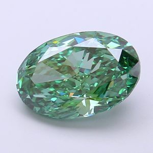 Oval Modified 3,52 ct Fancy Vivid Green VVS2