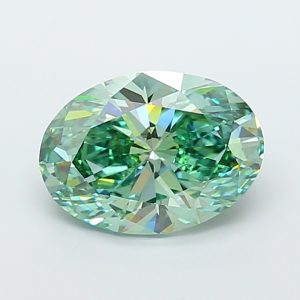 Oval 5.02 ct Fancy Vivid Green VS1