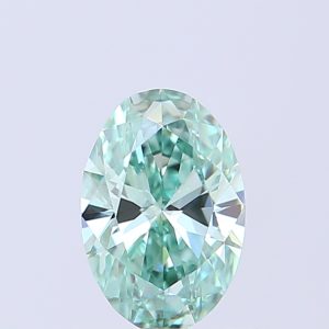 Oval 0.53 ct Fancy Vivid Green VVS2