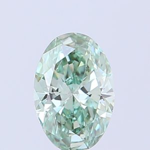Oval 0.53 ct Fancy Vivid Green VS2