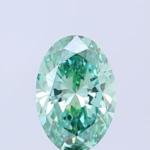 Oval 0.51 ct Fancy Vivid Green VVS2