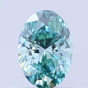 Oval 0.5 ct Fancy Vivid Green VS1