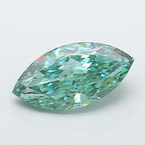Marquise Modified 4.08 ct Fancy Vivid Bluish Green VS1