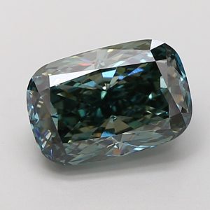 Cushion Modified 3,13 ct Fancy Deep Green VS2