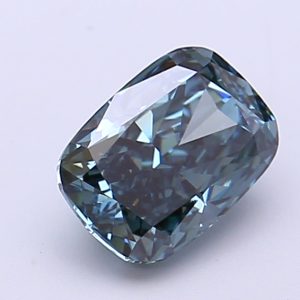 Cushion Modified 1,26 ct Fancy Vivid Green Blue VVS2