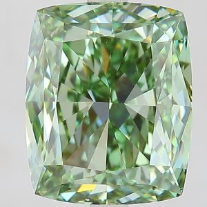 Cushion 5,05 ct Fancy Vivid Green VVS2