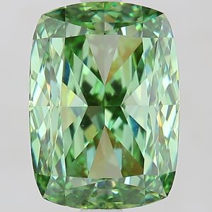 Cushion 3,51 ct Fancy Vivid Green VVS2