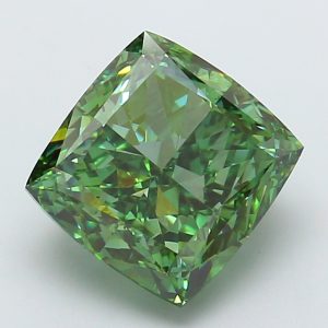 Square Cushion Modified 5,01 ct Fancy Vivid Green VS1