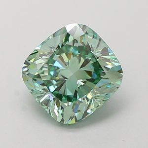 Square Cushion Modified 1,53 ct Fancy Vivid Green VVS2