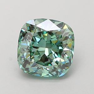 Square Cushion Modified 1,52 ct Fancy Vivid Green VS2