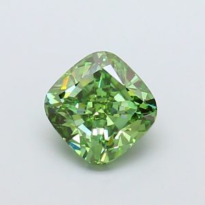 Square Cushion Modified 1,51 ct Fancy Vivid Green VVS2