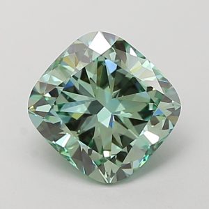 Square Cushion Modified 1,51 ct Fancy Vivid Green VS1
