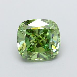 Square Cushion Modified 1,5 ct Fancy Vivid Green VS1