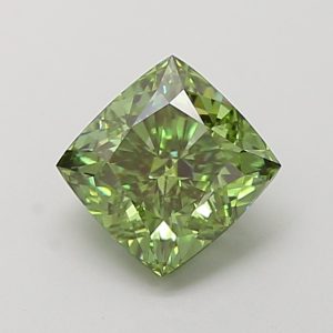 Square Cushion Modified 1,23 ct Fancy Vivid Green VS1