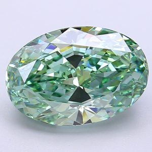 Oval Modified 3.72 ct Fancy Vivid Green VS1