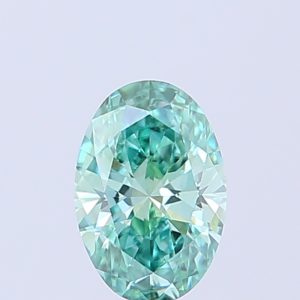 Oval 0.52 ct Fancy Vivid Green VVS2