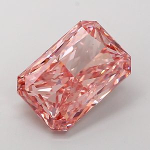 Radiant 4,23 ct Fancy Vivid Brownish Pink VS1