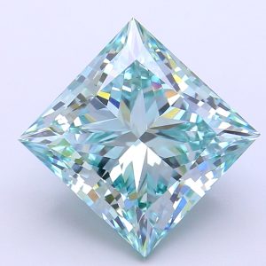 Princess 8,36 ct Fancy Intense Bluish Green VS1