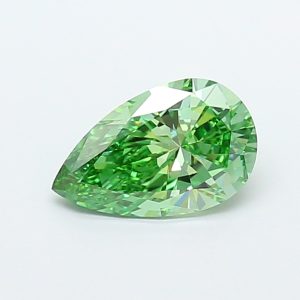 Pear 1,53 ct Fancy Vivid Green VS1