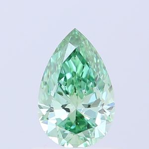Pear 0.87 ct Fancy Vivid Green VVS2