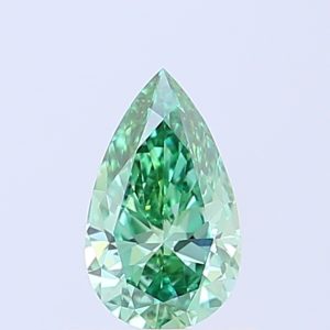 Pear 0,71 ct Fancy Vivid Green VS1