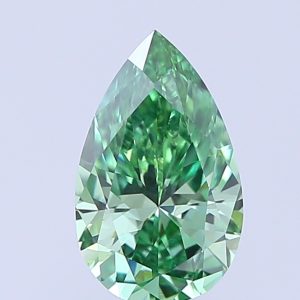 Pear 0.64 ct Fancy Vivid Green VVS2