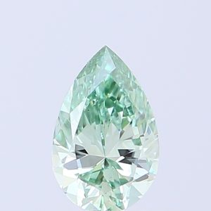 Pear 0.55 ct Fancy Vivid Green VS1