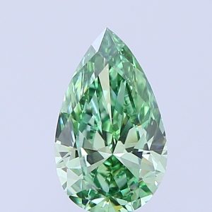 Pear 0,51 ct Fancy Vivid Green VVS2