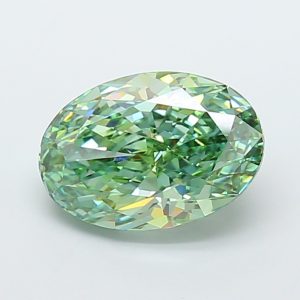 Oval Modified 5.52 ct Fancy Vivid Green VS1