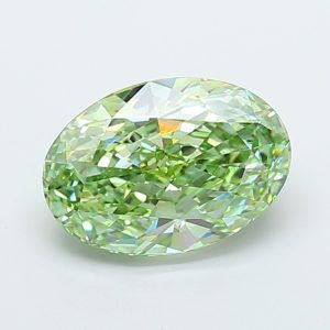Oval Modified 5.08 ct Fancy Vivid Green VS1