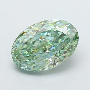 Oval Modified 4.03 ct Fancy Vivid Green VVS2